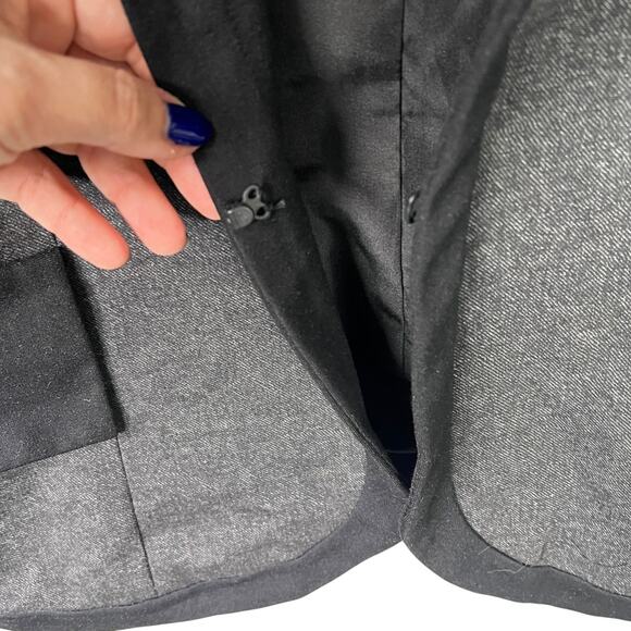 Cartonnier Anthropologie Hadley Tuxedo Jacket Peplum Blazer Charcoal Gray 10 - Picture 6 of 8